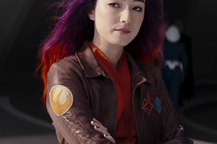 Brown Leather Jacket Worn by Natasha Liu Bordizzo as Sabine Wren Outfit Ahsoka TV Show