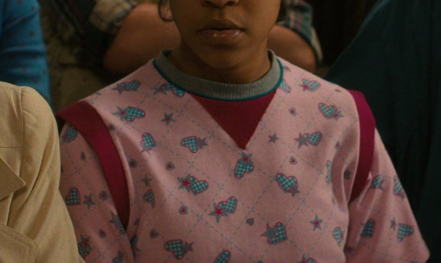 Pink Heart and Star Print Sweater Worn by Priah Ferguson as Erica Sinclair