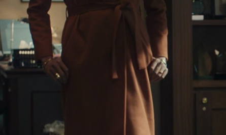 Wool Blend Longline Coat Worn by Dola Rashad as Kate Sacker Outfit Billions TV Show