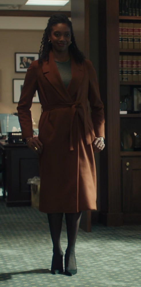 wool blend longline coat - Dola Rashad (Kate Sacker) - Billions TV Show
