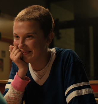 Blue Top of Millie Bobby Brown as Eleven / Jane Hopper ("El") Outfit Stranger Things TV Show