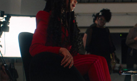 Red Striped Pants of Jaz Sinclair as Marie Moreau Outfit Gen V TV Show