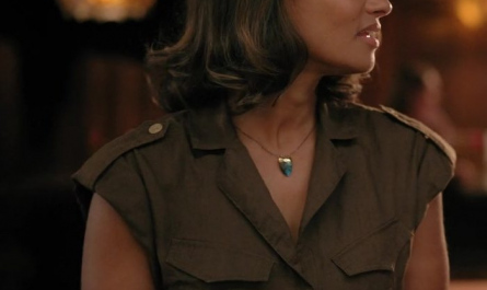 Sleeveless Military Safari Shirt Worn by Kandyse McClure as Kaia Outfit Virgin River TV Show