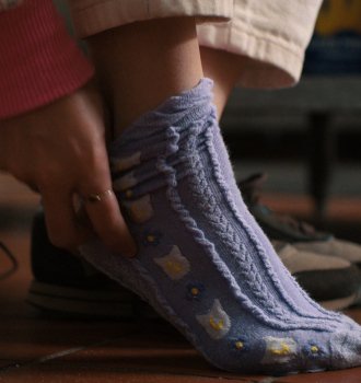 Lavender Patterned Socks of Millie Bobby Brown as Eleven / Jane Hopper ("El") Outfit Stranger Things TV Show