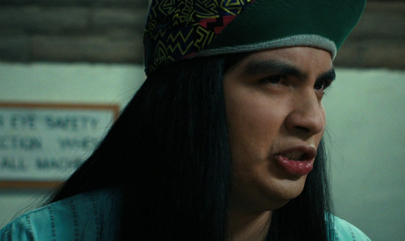 Graphic Pattern Cycling Cap Worn by Eduardo Franco as Argyle Outfit Stranger Things TV Show