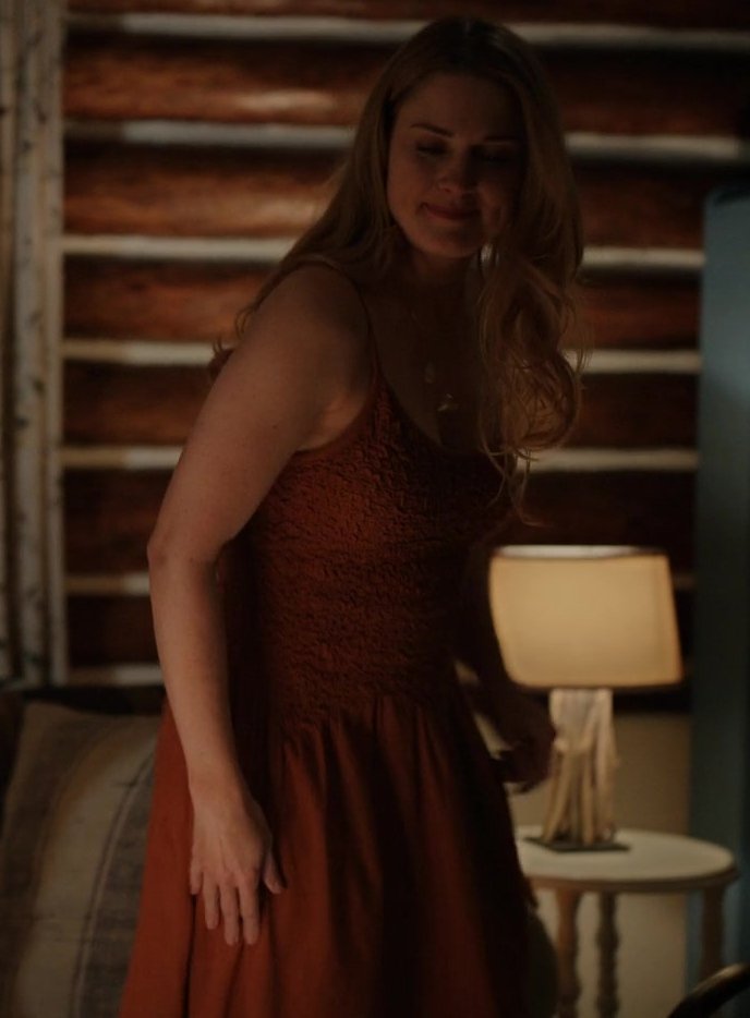 Brown Dress of Alexandra Breckenridge as Mel Monroe from Virgin River TV Show