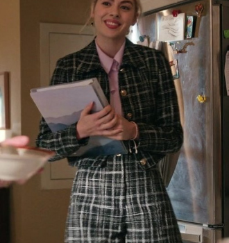 Tweed Plaid Single Breasted Jacket and Shorts Suit Worn by Sarah Dugdale as Lizzie Outfit Virgin River TV Show