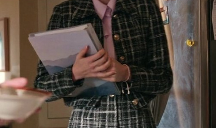 Tweed Plaid Single Breasted Jacket and Shorts Suit Worn by Sarah Dugdale as Lizzie Outfit Virgin River TV Show
