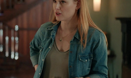 Blue Denim Shirt of Alexandra Breckenridge as Mel Monroe Outfit Virgin River TV Show