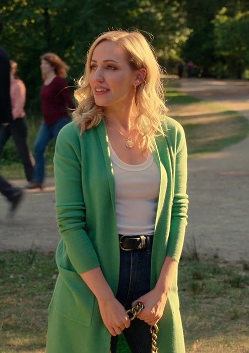green long cashmere blend cardigan - Zibby Allen (Brie Sheridan) - Virgin River TV Show