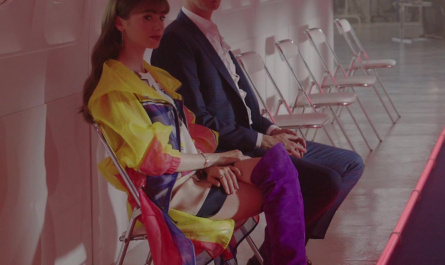Purple Knee High Lace Up Boots Worn by Lily Collins as Emily Cooper Outfit Emily in Paris TV Show