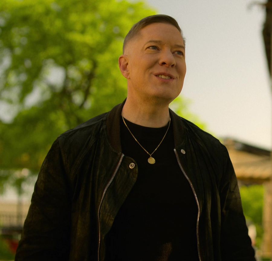 Black Leather Bomber Jacket Worn by Joseph Sikora as Tommy Egan