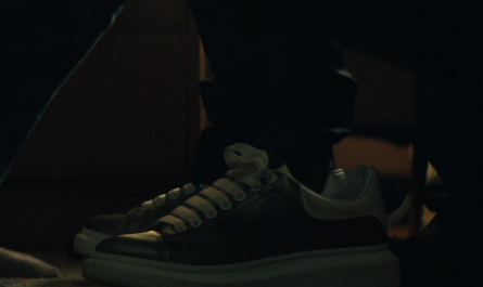 Black Leather Sneakers with White Sole Worn by Chance Perdomo as Andre Anderson Outfit Gen V TV Show
