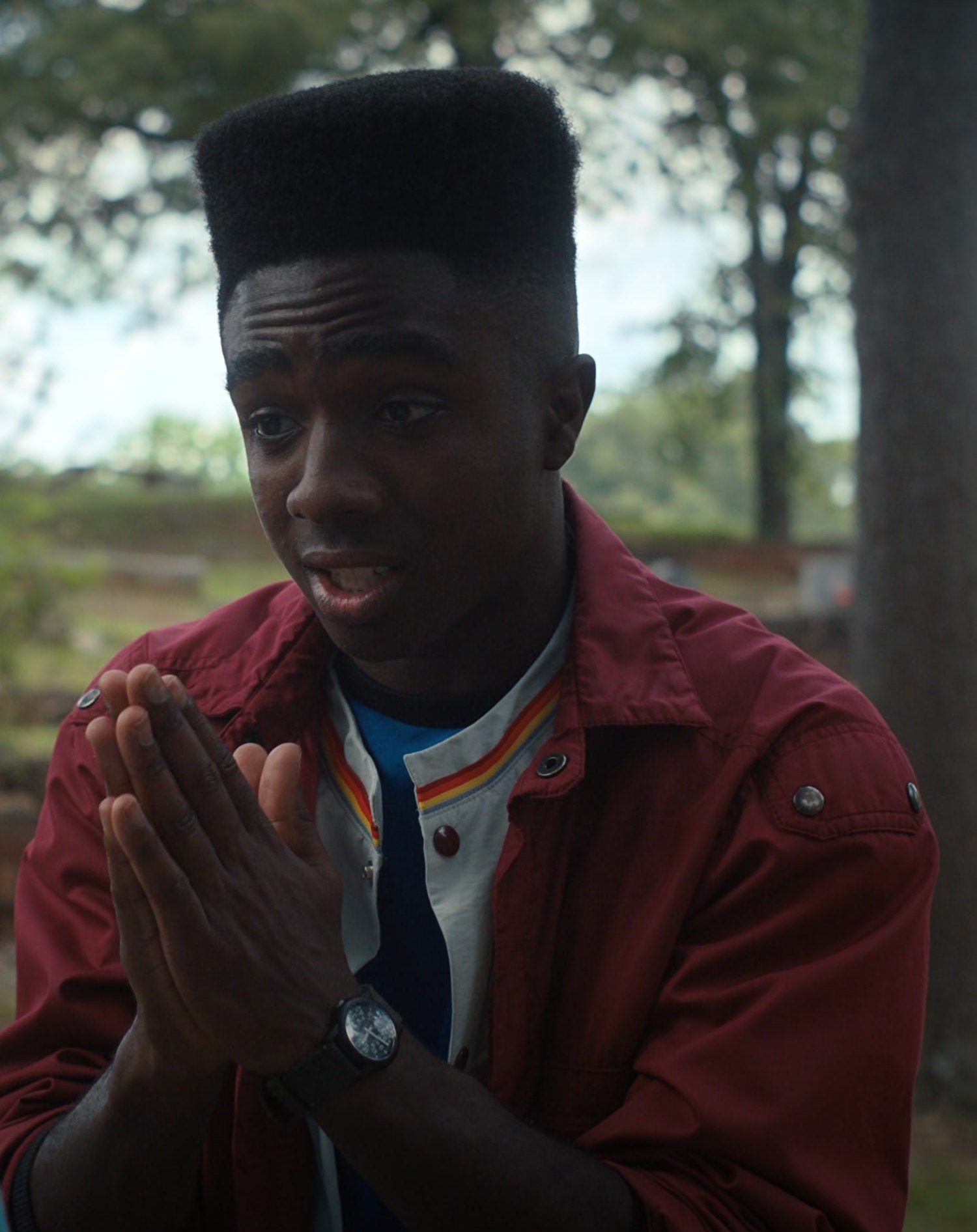 Round Dial Watch of Caleb McLaughlin as Lucas Sinclair