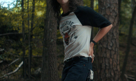 Black Skull Print Bandana Scarf of Joseph Quinn as Eddie Munson Outfit Stranger Things TV Show