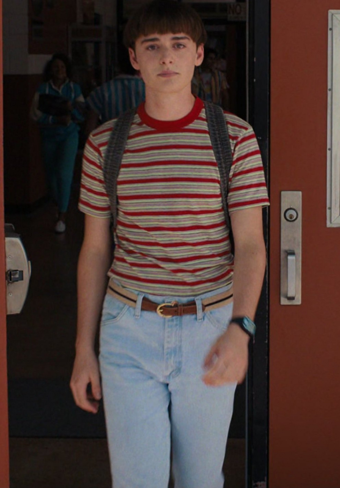 Striped T-Shirt of Noah Schnapp as Will Byers from Stranger Things TV Show