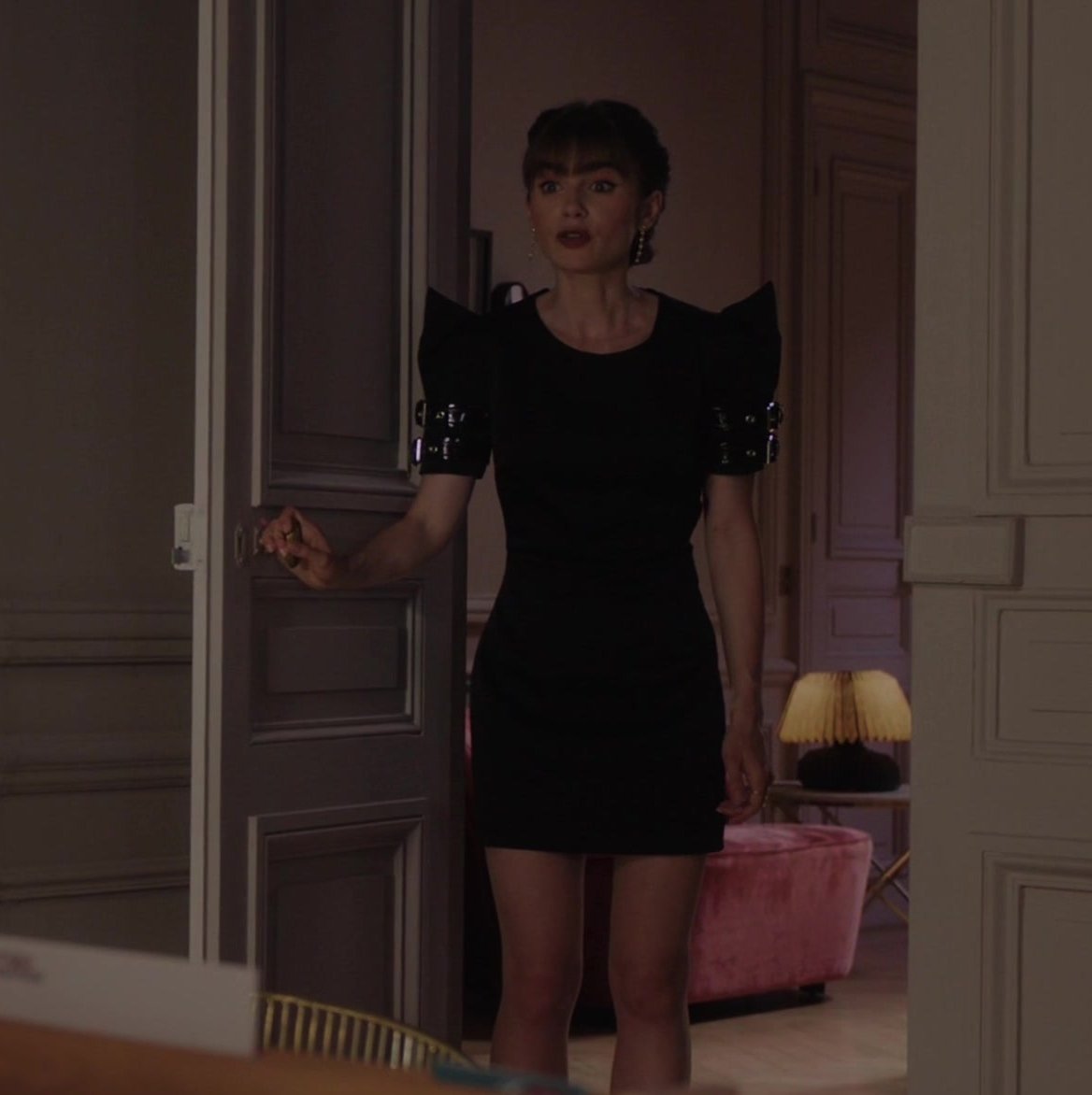 WornOnTV: Emily's black buckle sleeve mini dress on Emily in Paris, Lily  Collins