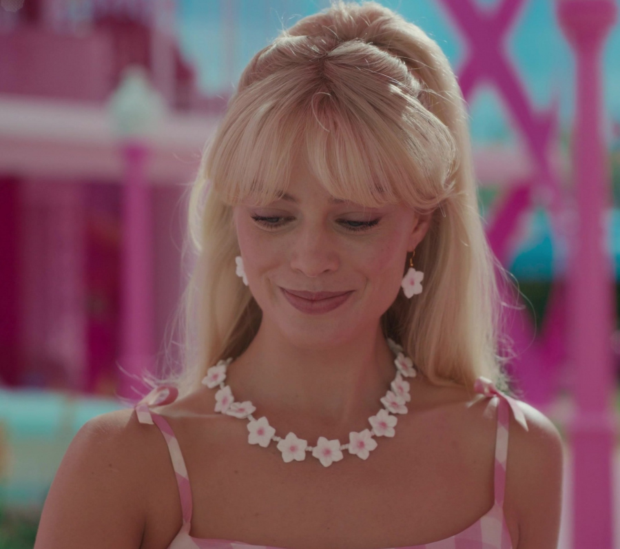 Flowers Earrings and Necklace Worn by Margot Robbie from Barbie (2023) Movie