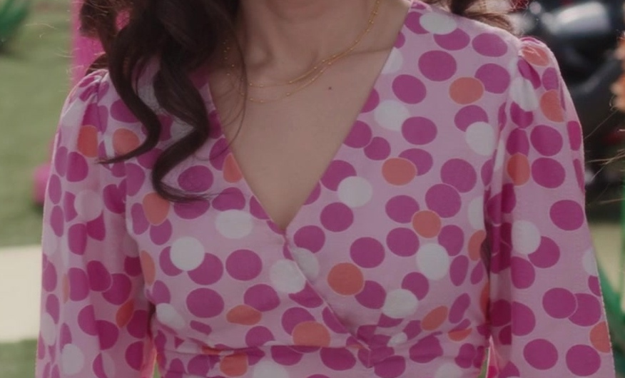 Pink Polka Dot Print Blouse Worn by America Ferrera as Gloria