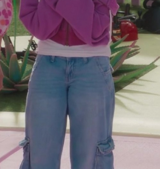 Low Rise Bleach Cargo Jeans Worn by Ariana Greenblatt as Sasha Outfit Barbie (2023) Movie