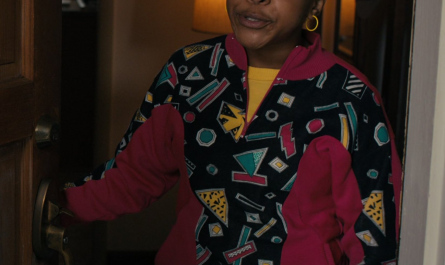 Graphic Print Quarter-Zip Sweatshirt Worn by Priah Ferguson as Erica Sinclair Outfit Stranger Things TV Show