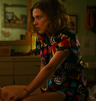 Graphic Pattern Romper Worn by Millie Bobby Brown as Eleven / Jane Hopper ("El") Outfit Stranger Things TV Show