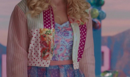 Stripe and Polka Dot Jacket Worn by Marisa Abela Outfit Barbie (2023) Movie