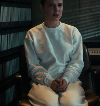 White Sweatshirt Worn by Millie Bobby Brown as Eleven / Jane Hopper ("El") Outfit Stranger Things TV Show