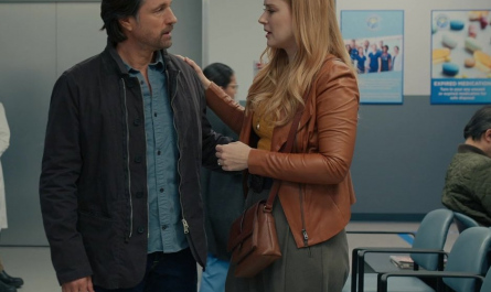 Brown Leather Jacket of Alexandra Breckenridge as Mel Monroe Outfit Virgin River TV Show