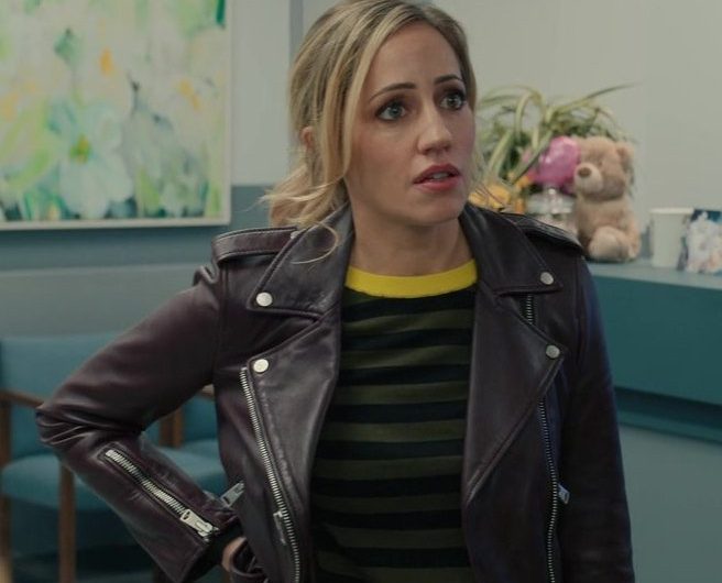 Leather Moto Jacket Worn by Zibby Allen as Brie Sheridan