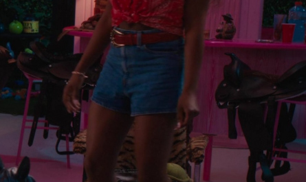 Red Printed Sleeveless Shirt of Issa Rae Outfit Barbie (2023) Movie