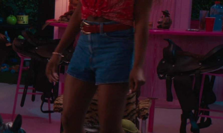 Red Printed Sleeveless Shirt of Issa Rae