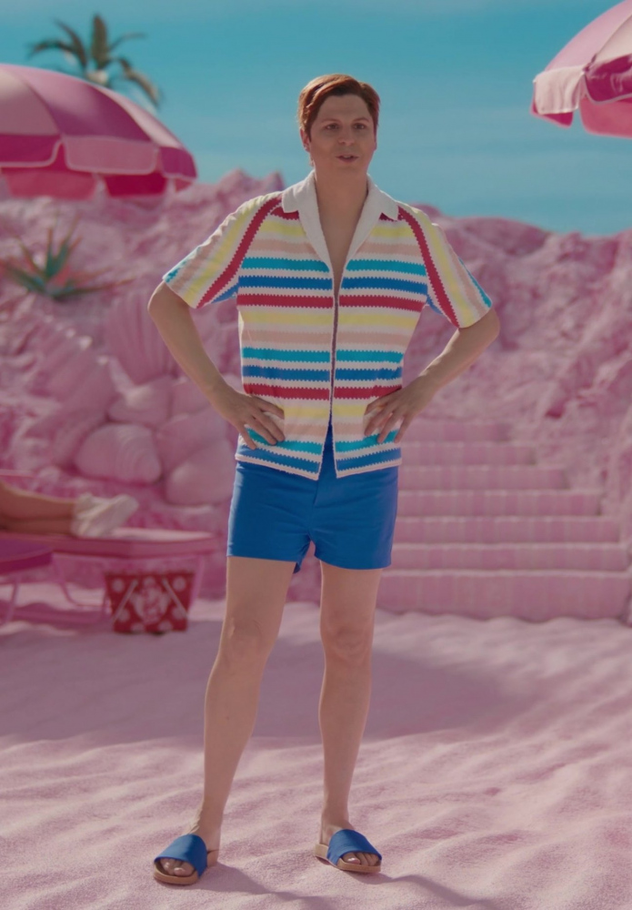 short sleeve stripe shirt - Michael Cera (Alan) - Barbie (2023) Movie