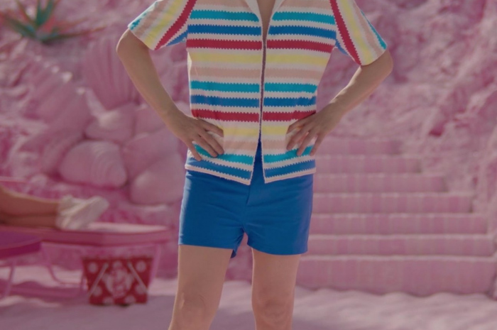 Short Sleeve Stripe Shirt Worn by Michael Cera as Alan Outfit Barbie (2023) Movie