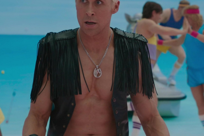 Black Leather Vest of Ryan Gosling Outfit Barbie (2023) Movie