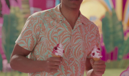 Leaf Pattern Short Sleeve Shirt Worn by Kingsley Ben-Adir Outfit Barbie (2023) Movie