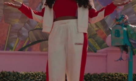 Red and White Tracksuit Worn by Issa Rae Outfit Barbie (2023) Movie