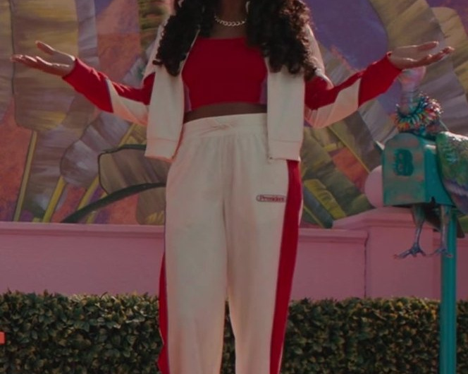 Red and White Tracksuit Worn by Issa Rae