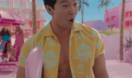 Yellow Tropical Print Shirt Worn by Simu Liu Outfit Barbie (2023) Movie