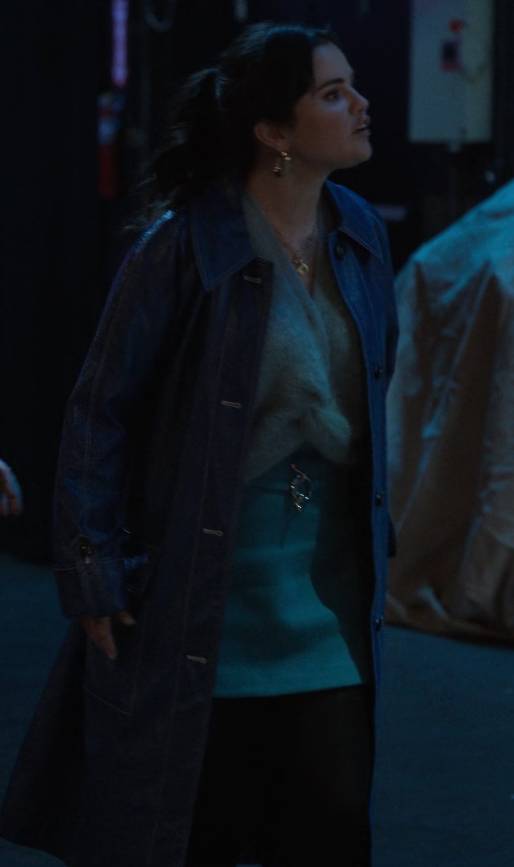 Worn on Only Murders in the Building TV Show - Blue A-Line Mini Skirt of Selena Gomez as Mabel Mora