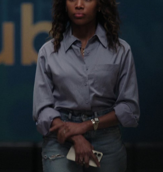 Formal Shirt Worn by Nicole Beharie as Christine Hunter Outfit The Morning Show TV Show