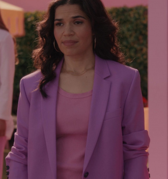 Purple Blazer Jacket Worn by America Ferrera as Gloria Outfit Barbie (2023) Movie
