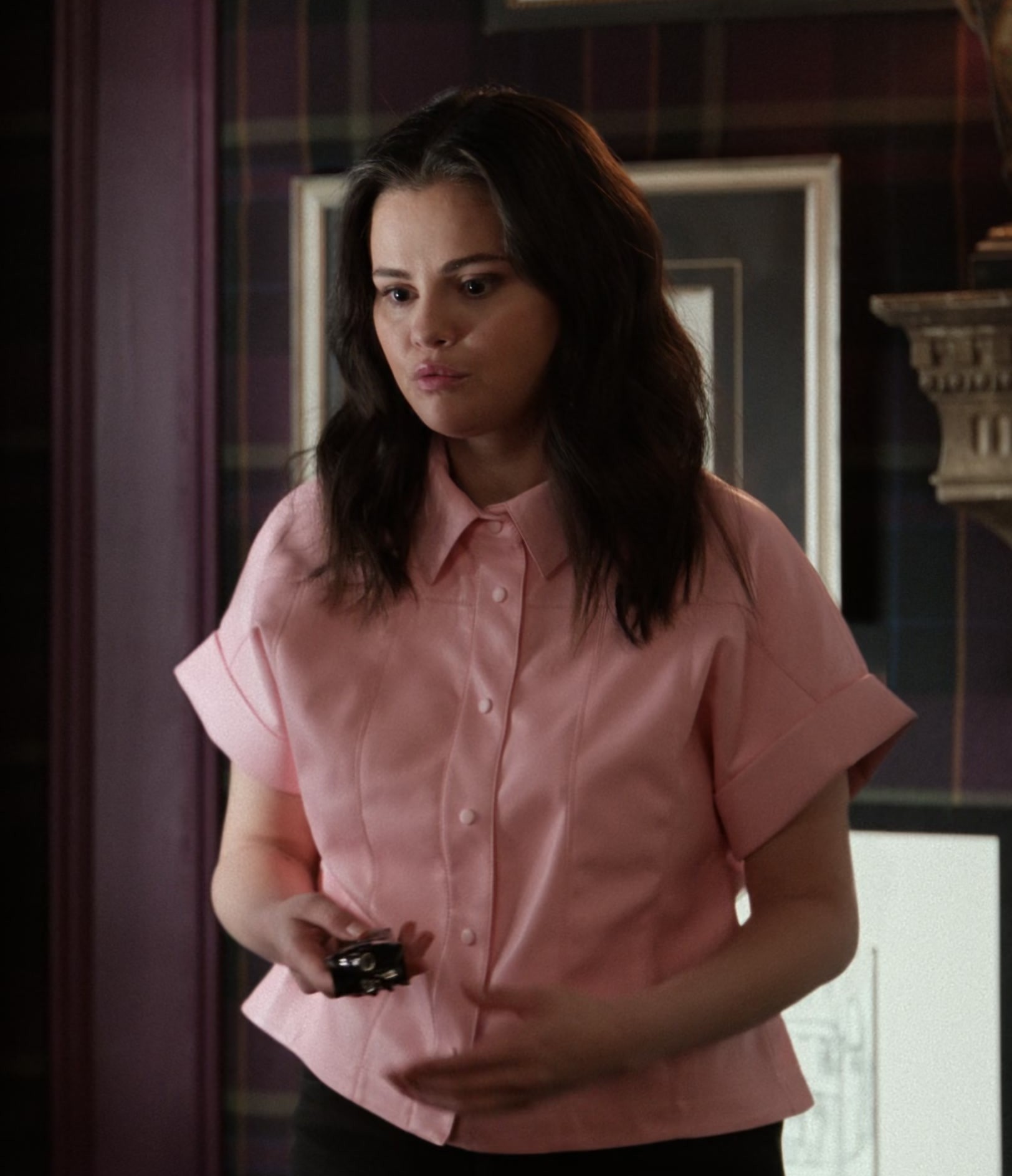 Worn on Only Murders in the Building TV Show - Pink Shirt Worn by Selena Gomez as Mabel Mora