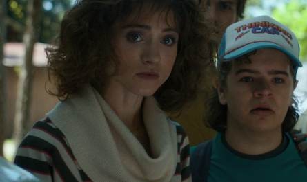 Striped Long Sleeve Top of Natalia Dyer as Nancy Wheeler Outfit Stranger Things TV Show