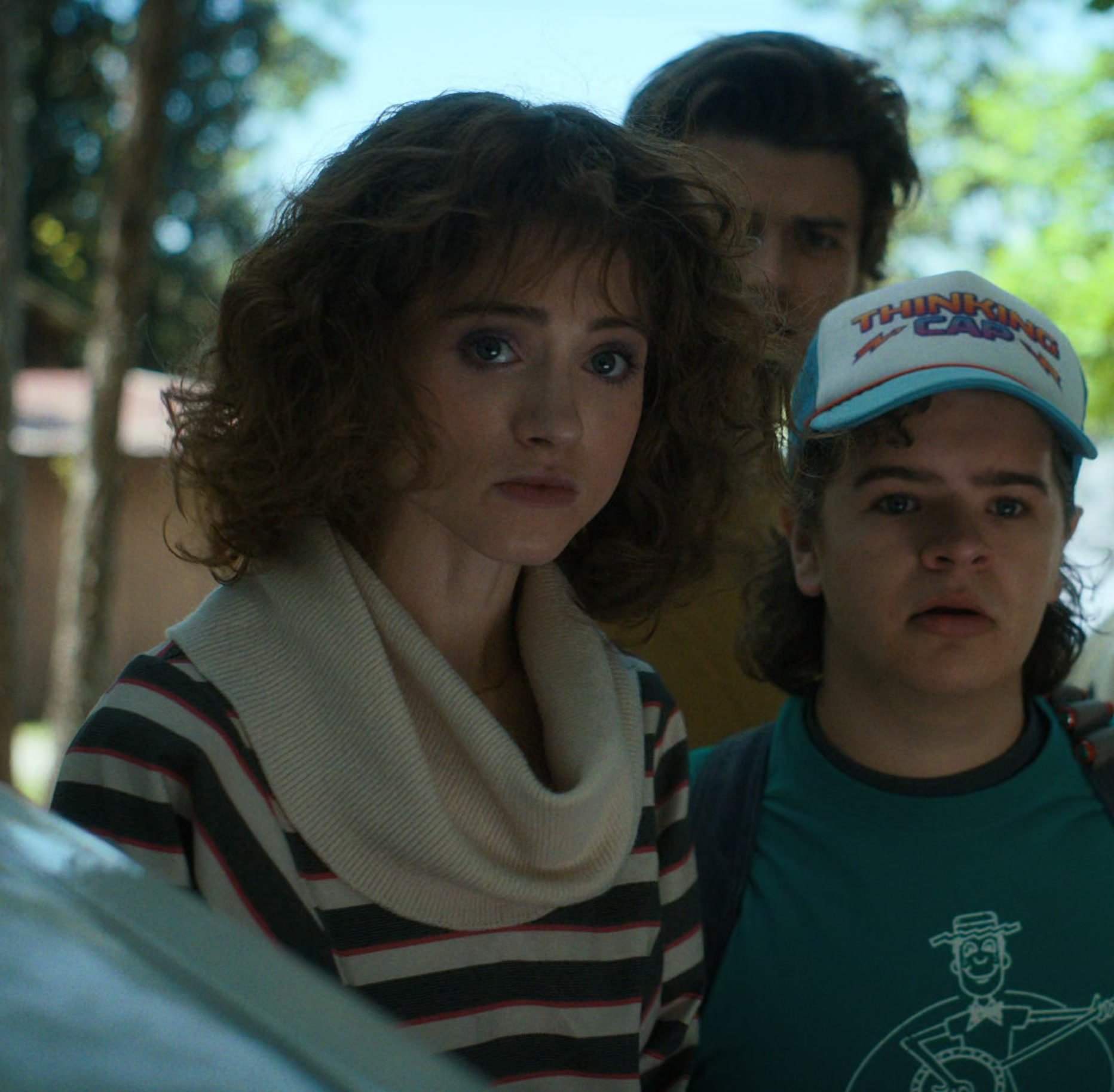 Vintage 80s Stripy shirt worn by Nancy Wheeler (Natalia Dyer) as seen in Stranger  Things TV show (Season 4 Episode 9)