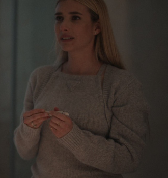 Grey Sweater Worn by Emma Roberts as Anna Victoria Alcott Outfit American Horror Story TV Show