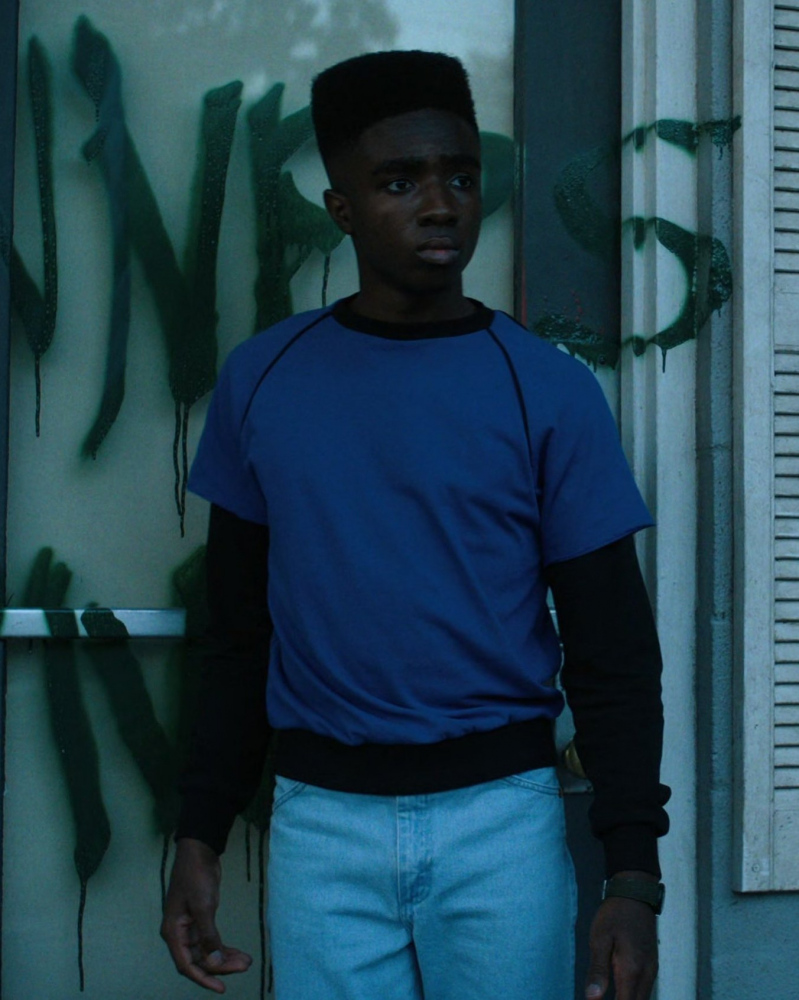 Blue T-Shirt Worn by Caleb McLaughlin as Lucas Sinclair
