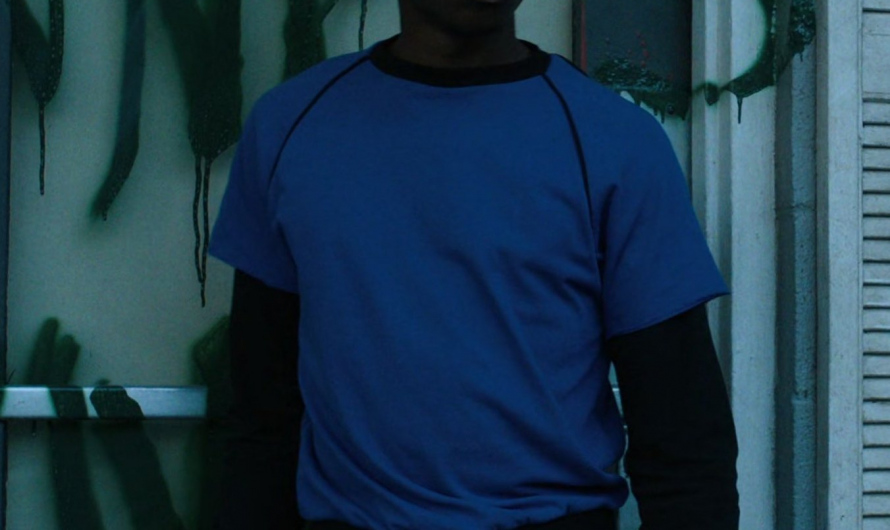 Blue T-Shirt Worn by Caleb McLaughlin as Lucas Sinclair