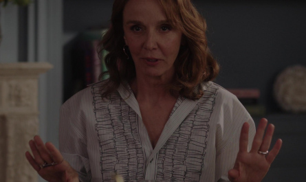 Printed Shirt Worn by Philippine Leroy-Beaulieu as Sylvie Outfit Emily in Paris TV Show