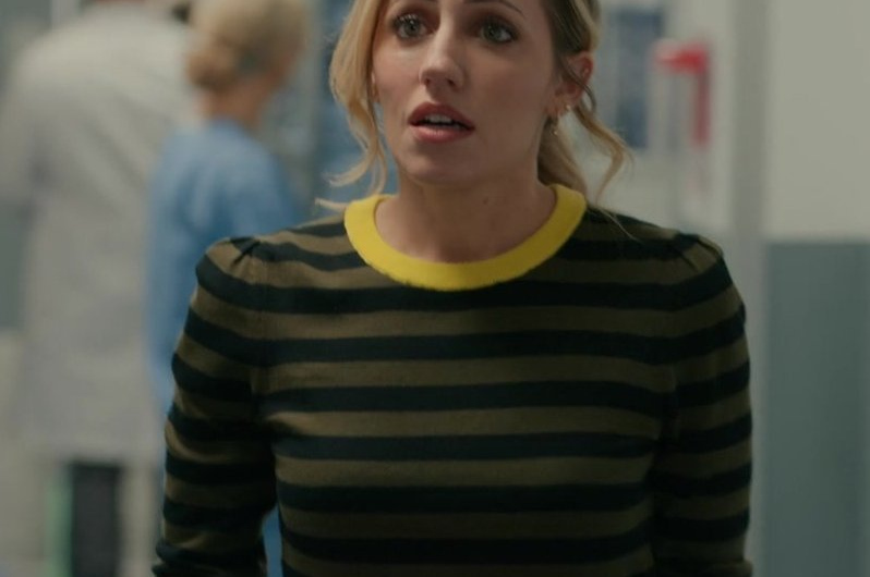 Black-Yellow Striped Long Sleeve Top of Zibby Allen as Brie Sheridan
